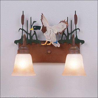 Denali-Mallard Duck Two Light Bath Vanity Light in Waterfowl/Rust Patina (172|H32266TT-06)