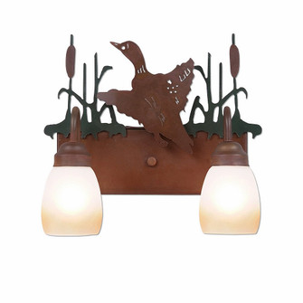 Denali-Loon Two Light Bath Vanity Light in Cedar Green/Rust Patina (172|H32264ET-03)