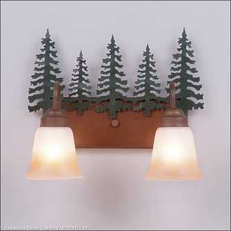 Denali-Cedar Tree Two Light Bath Vanity Light in Cedar Green/Rust Patina (172|H32243TT-03)