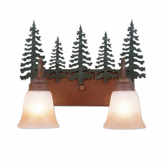 Denali-Cedar Tree Two Light Bath Vanity Light in Cedar Green/Rust Patina (172|H32243TT-03)