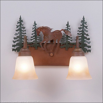 Denali-Mountain Horse Two Light Bath Vanity Light in Cedar Green/Rust Patina (172|H32235TT-03)