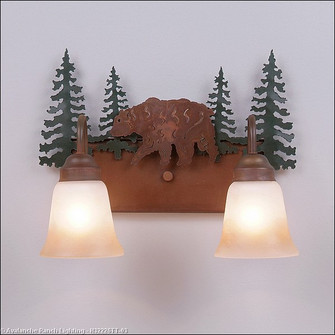 Denali-Bear Two Light Bath Vanity Light in Cedar Green/Rust Patina (172|H32226TT-03)