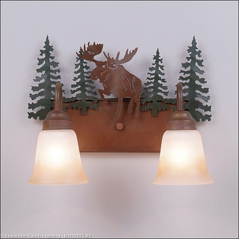 Denali-Alaska Moose Two Light Bath Vanity Light in Cedar Green/Rust Patina (172|H32222TT-03)