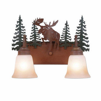 Denali-Alaska Moose Two Light Bath Vanity Light in Cedar Green/Rust Patina (172|H32222TT-03)
