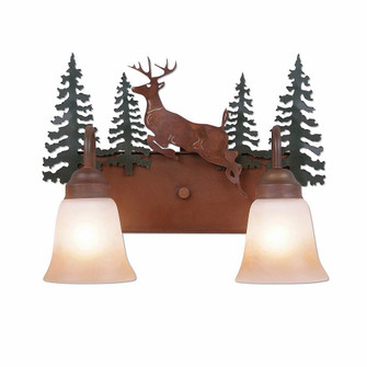 Denali-Valley Deer Two Light Bath Vanity Light in Cedar Green/Rust Patina (172|H32221TT-03)