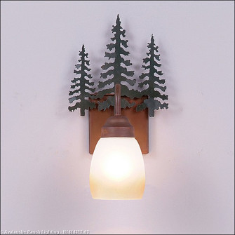 Wasatch-Cedar Tree Cedar Green/Rust Patina One Light Wall Sconce in Cedar Green/Rust Patina (172|H14143ET-03)