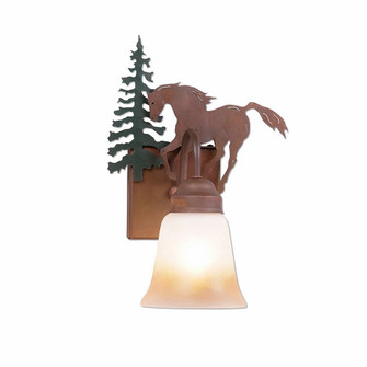Wasatch-Mountain Horse Cedar Green/Rust Patina One Light Wall Sconce in Cedar Green/Rust Patina (172|H14135TT-03)