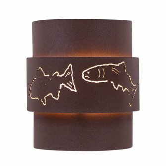 Northridge-Fish Cutout Two Light Wall Sconce in Rustic Brown (172|A56262-27)