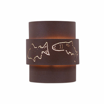 Northridge-Fish Cutout One Light Wall Sconce in Rustic Brown (172|A56162-27)