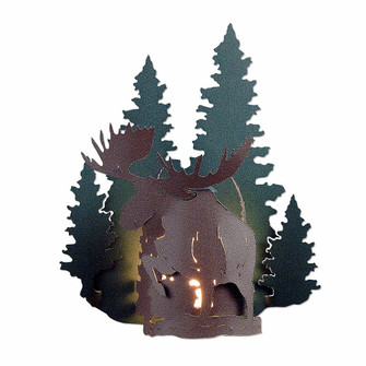 Crestline-Moose One Light Wall Sconce in Forest Green/Rustic Brown (172|A52028-74)