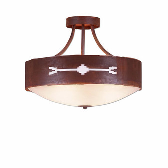 Ridgemont-Del Rio Three Light Semi-Flush Mount in Rust Patina (172|A49185FC-HR-02)