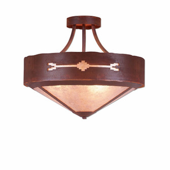 Ridgemont-Del Rio Three Light Semi-Flush Mount in Rust Patina (172|A49185AL-HR-02)