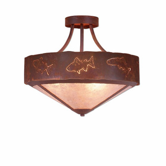 Ridgemont-Fish Cutout Three Light Semi-Flush Mount in Rust Patina (172|A49162AL-HR-02)