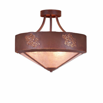 Ridgemont-Cedar Bough Cutout Three Light Semi-Flush Mount in Rust Patina (172|A49148AL-HR-02)