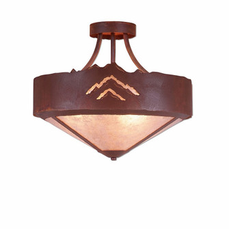 Ridgemont-Mountain Cutout Three Light Semi-Flush Mount in Rust Patina (172|A49141AL-HR-02)