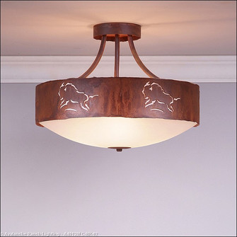 Ridgemont-Bison Three Light Semi-Flush Mount in Rust Patina (172|A49139FC-HR-02)