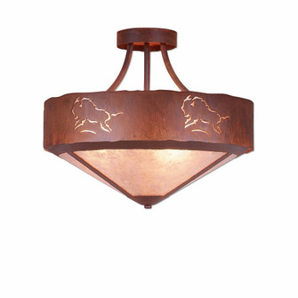 Ridgemont-Bison Three Light Semi-Flush Mount in Rust Patina (172|A49139AL-HR-02)
