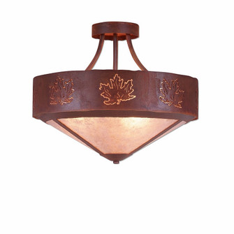 Ridgemont-Maple Cutout Three Light Semi-Flush Mount in Rust Patina (172|A49106AL-HR-02)