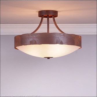 Ridgemont-Rustic Plain Rust Patina Three Light Semi-Flush Mount in Rust Patina (172|A49101FC-HR-02)