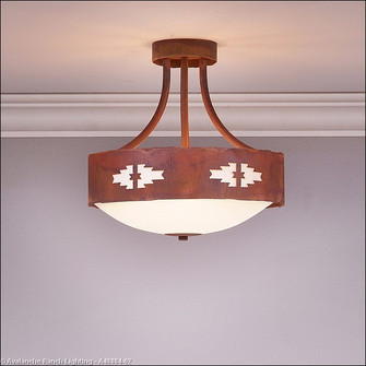 Ridgemont-Pueblo Three Light Semi-Flush Mount in Rust Patina (172|A48884-02)