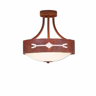 Ridgemont-Del Rio Three Light Semi-Flush Mount in Rust Patina (172|A48885-02)
