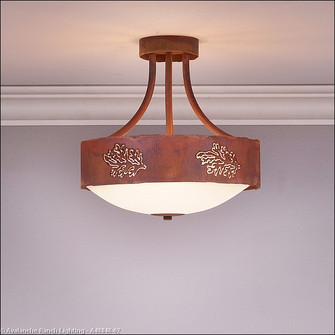 Ridgemont-Cedar Bough Cutout Three Light Semi-Flush Mount in Rust Patina (172|A48848-02)