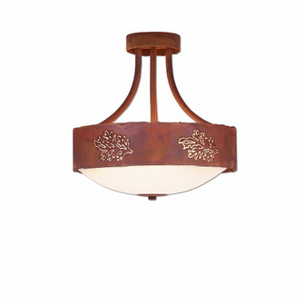 Ridgemont-Cedar Bough Cutout Three Light Semi-Flush Mount in Rust Patina (172|A48848-02)