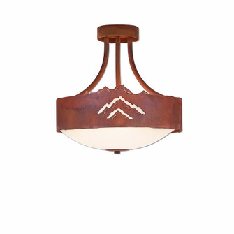 Ridgemont-Mountain Cutout Three Light Semi-Flush Mount in Rust Patina (172|A48841-02)
