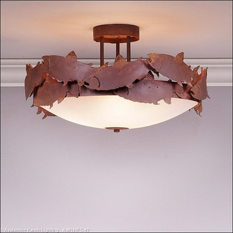 Crestline-Salmon Three Light Semi-Flush Mount in Rust Patina (172|A48561FC-02)