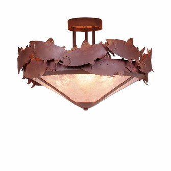 Crestline-Salmon Three Light Semi-Flush Mount in Rust Patina (172|A48561AL-02)