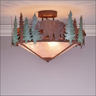 Crestline-Bear Three Light Semi-Flush Mount in Pine Green/Rust Patina (172|A48526AL-04)