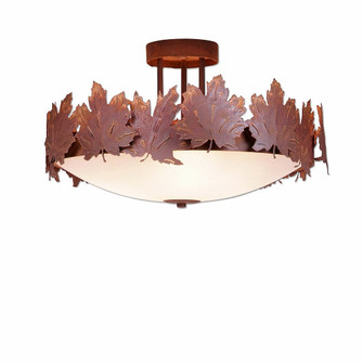 Crestline-Maple Leaf Three Light Semi-Flush Mount in Rust Patina (172|A48505FC-02)