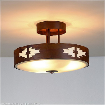 Crestline-Pueblo Three Light Semi-Flush Mount in Rust Patina (172|A48384FC-02)