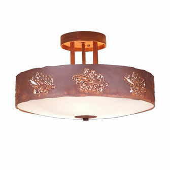 Crestline-Cedar Bough Cutout Three Light Semi-Flush Mount in Rust Patina (172|A48348FC-02)