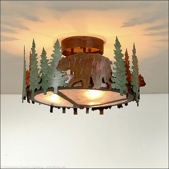 Crestline-Bear Three Light Semi-Flush Mount in Pine Green/Rust Patina (172|A48326AL-04)