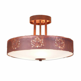 Crestline-Maple Cutout Three Light Semi-Flush Mount in Rust Patina (172|A48306FC-02)