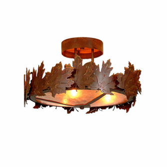 Crestline-Maple Leaf Three Light Semi-Flush Mount in Rust Patina (172|A48305AM-02)