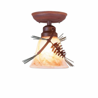 Sienna-Pine Cone One Light Semi Flush Mount in Pine Tree Green-Rust Patina (172|A48020AS-04)