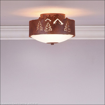 Ridgemont-Mountain-Pine Cutout Two Light Close-to-Ceiling Light in Rust Patina (172|A47945-02)