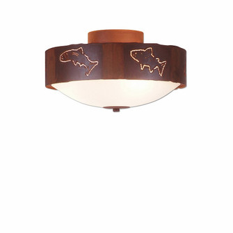 Ridgemont-Fish Cutout Three Light Close-to-Ceiling Light in Rust Patina (172|A47862-02)