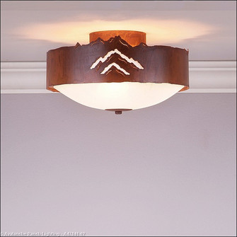 Ridgemont-Mountain Cutout Three Light Close-to-Ceiling Light in Rust Patina (172|A47841-02)