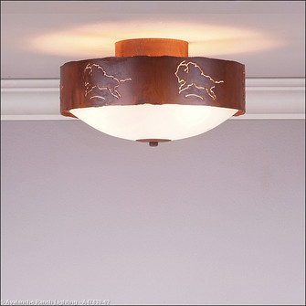 Ridgemont-Bison Three Light Close-to-Ceiling Light in Rust Patina (172|A47839-02)