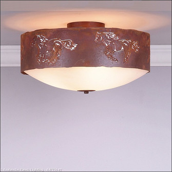 Ridgemont-Horse Cutout Three Light Close-to-Ceiling Light in Rust Patina (172|A47759-02)