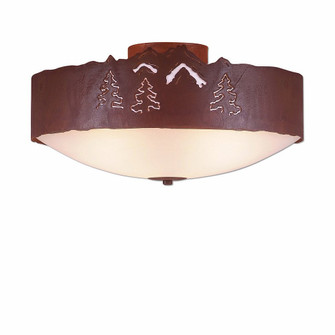 Ridgemont-Mountain-Pine Cutout Three Light Close-to-Ceiling Light in Rust Patina (172|A47745-02)