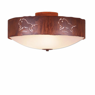 Ridgemont-Bison Three Light Close-to-Ceiling Light in Rust Patina (172|A47739-02)
