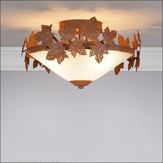 Wisley-Maple Leaf Rust Patina Three Light Semi Flush Mount in Rust Patina (172|A47405-02)