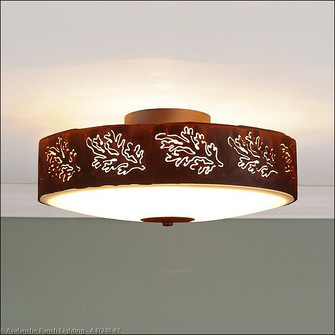 Ridgemont-Cedar Bough Cutout Three Light Close-to-Ceiling Light in Rust Patina (172|A47248-02)