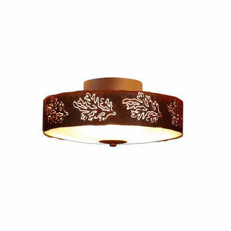 Ridgemont-Cedar Bough Cutout Three Light Close-to-Ceiling Light in Rust Patina (172|A47148-02)