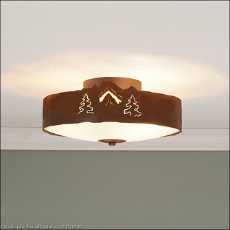 Ridgemont-Mountain-Pine Cutout Three Light Close-to-Ceiling Light in Rust Patina (172|A47145-02)