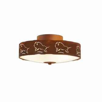 Ridgemont-Bison Three Light Close-to-Ceiling Light in Rust Patina (172|A47139-02)